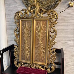 MCM SARAH CONVENRTY SYROCO WALL MOUNT JEWELRY CABINET GOLD RED VELVET LI…